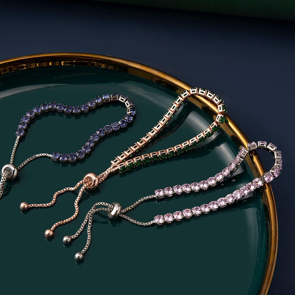 Peris Gems Gold Diamond Tennis Bracelets for Women | Iced Out Chain Bracelets SHEIN Amazon Temu