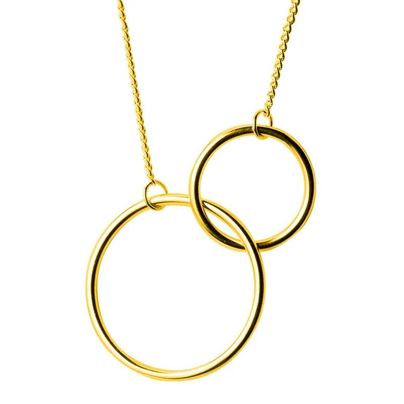 Peris Gems Gold Double Circle 925 Silver Pendant Necklaces Unisex SHEIN Amazon Temu