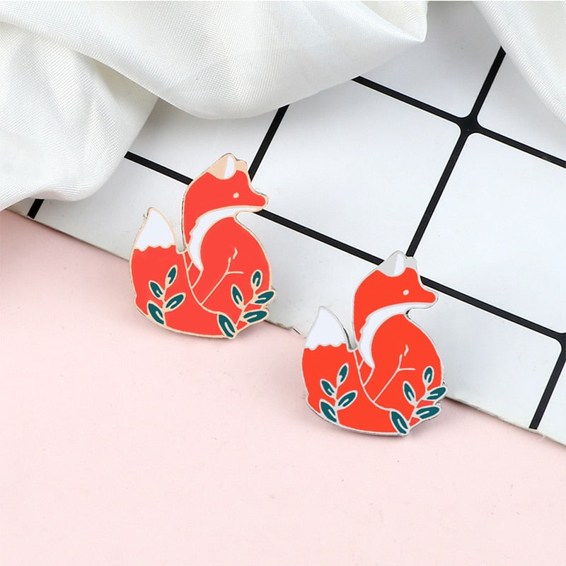 Peris Gems Gold Enamel Cute Woodland Fox Badge Lapel Pins Unisex SHEIN Amazon Temu