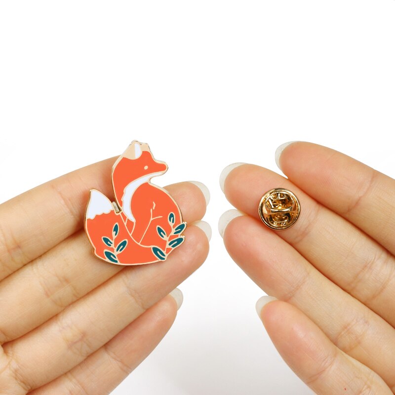 Peris Gems Gold Enamel Cute Woodland Fox Badge Lapel Pins Unisex SHEIN Amazon Temu