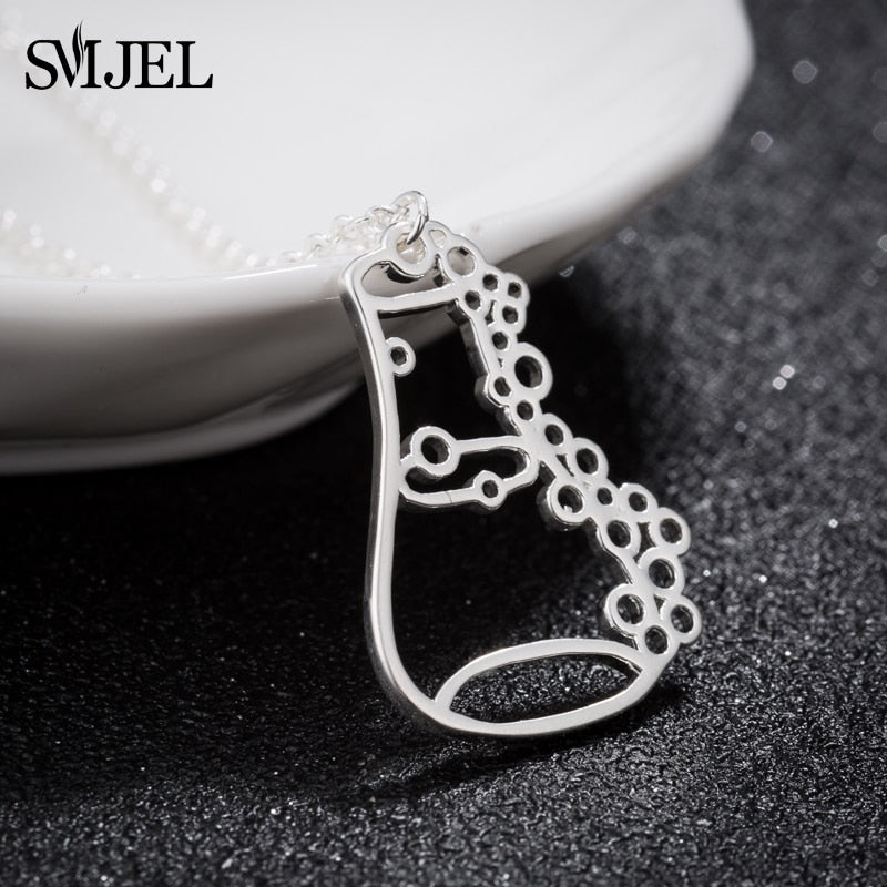 Peris Gems Gold Erlenmeyer Flask Potion Necklace Unisex | Hollow Chemistry Necklace for Women and Men SHEIN Amazon Temu