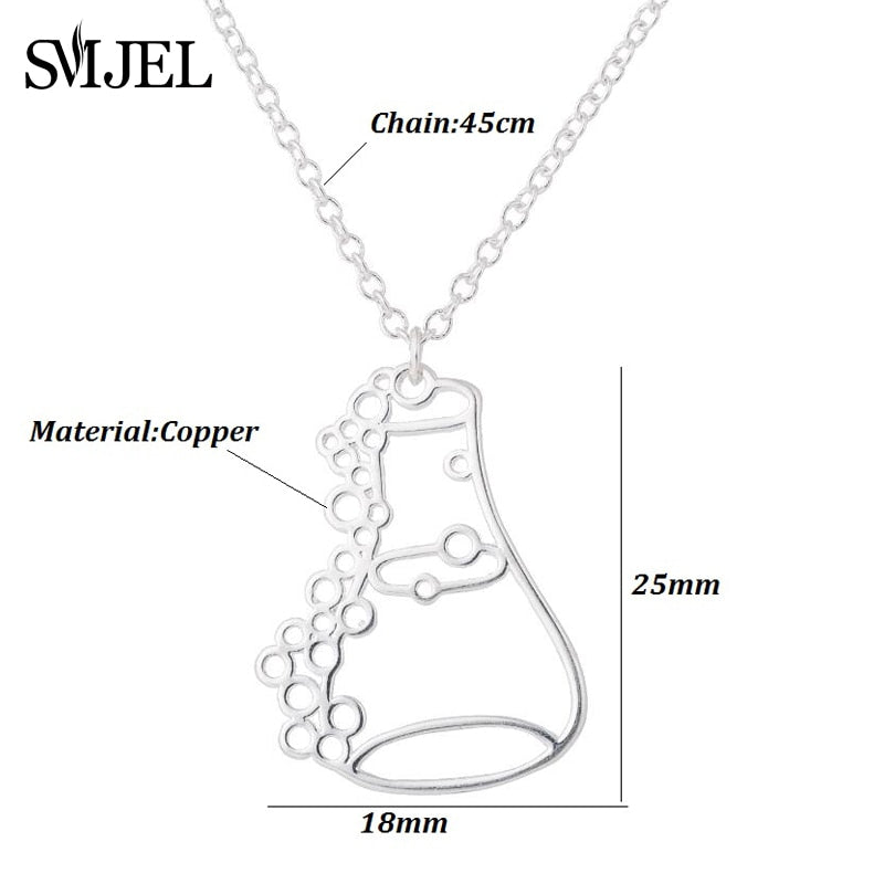Peris Gems Gold Erlenmeyer Flask Potion Necklace Unisex | Hollow Chemistry Necklace for Women and Men SHEIN Amazon Temu