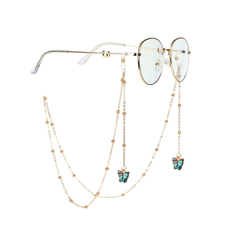 Peris Gems Gold Feather Eyeglass Chain | Butterfly Sunglasses Strap Holder SHEIN Amazon Temu