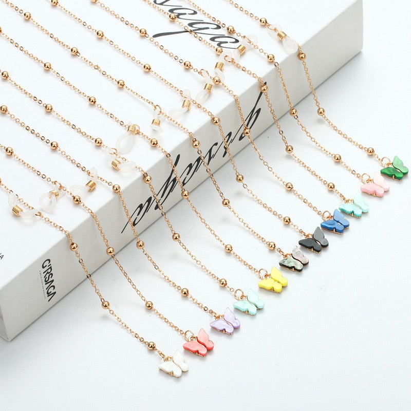 Peris Gems Gold Feather Eyeglass Chain | Butterfly Sunglasses Strap Holder SHEIN Amazon Temu