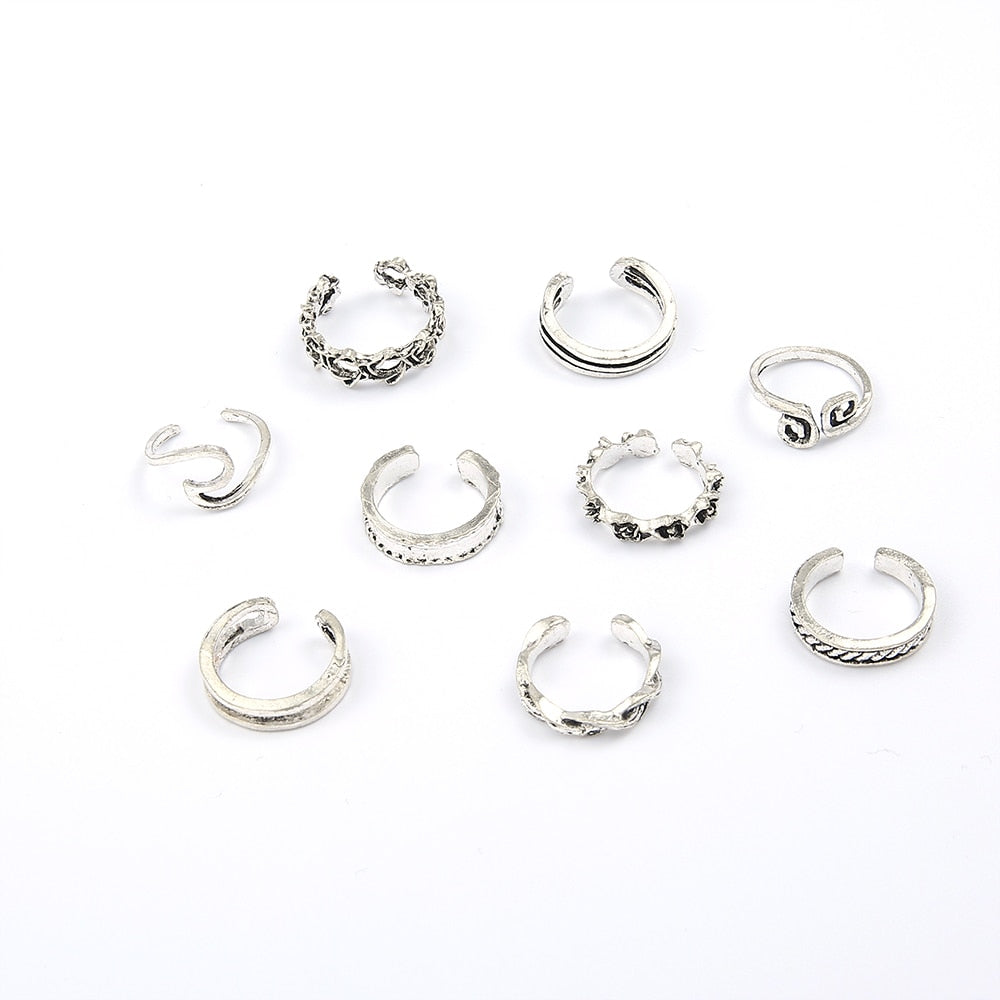 Peris Gems Gold Flower Toe Rings for Women | 9pc Retro Adjustable Gold Rings SHEIN Amazon Temu