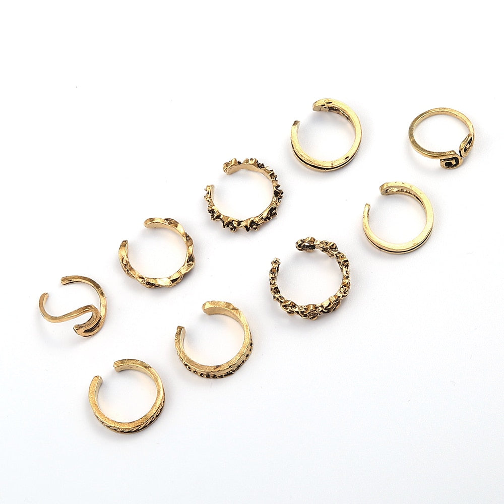 Peris Gems Gold Flower Toe Rings for Women | 9pc Retro Adjustable Gold Rings SHEIN Amazon Temu