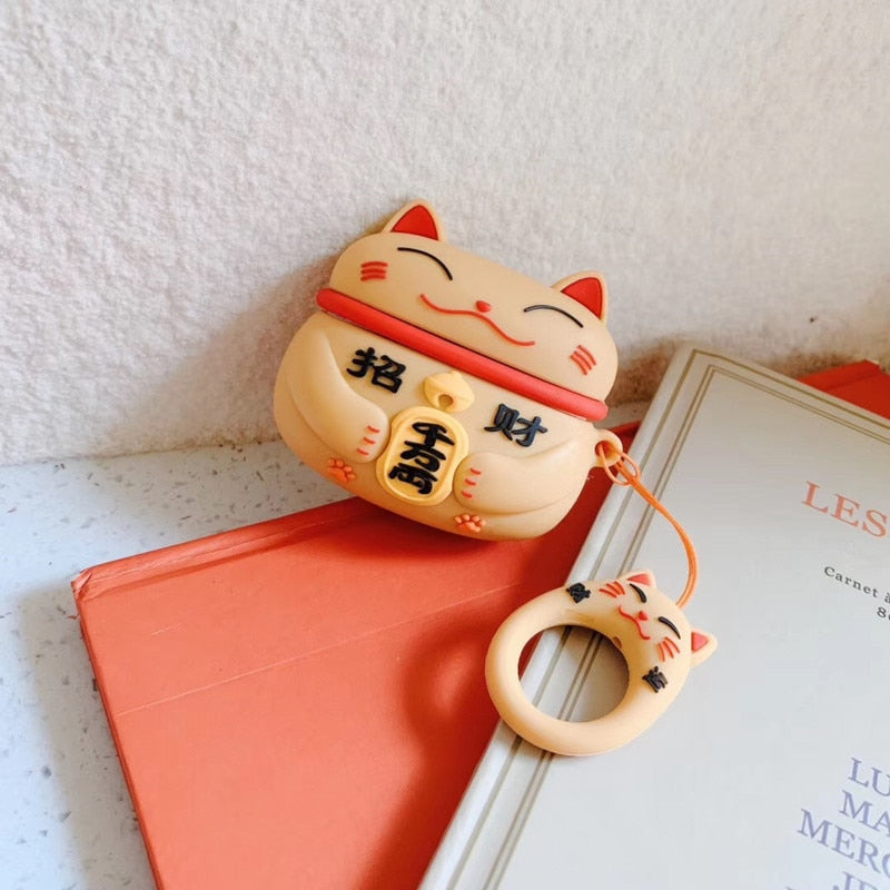 Peris Gems Gold / for AirPods 1 Japanese Style Lucky Cat Silicone AirPod Pro Protective Case SHEIN Amazon Temu