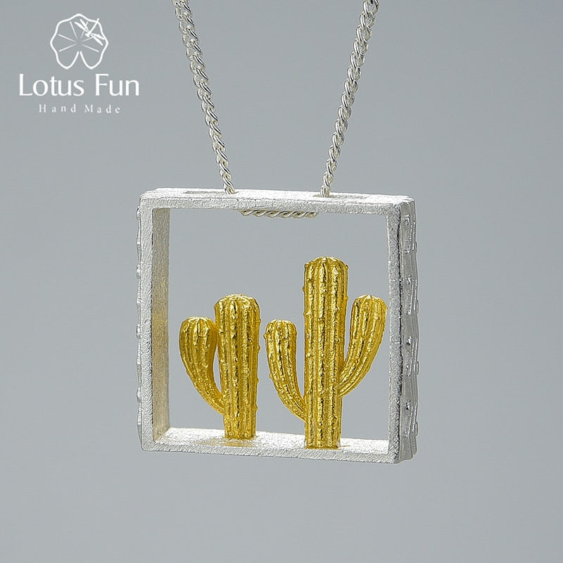 Peris Gems Gold Full 18K Gold Double Cactus Pendant Only for Necklace DIY 925 Silver Full 18K Gold Double Cactus Pendant Only for Necklace DIY SHEIN Amazon Temu