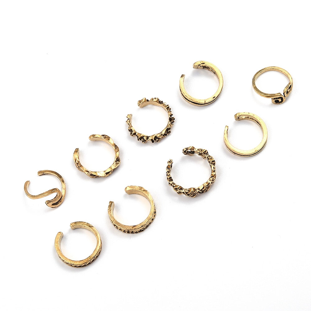 Peris Gems Gold Gold Flower Toe Rings for Women | 9pc Retro Adjustable Gold Rings SHEIN Amazon Temu