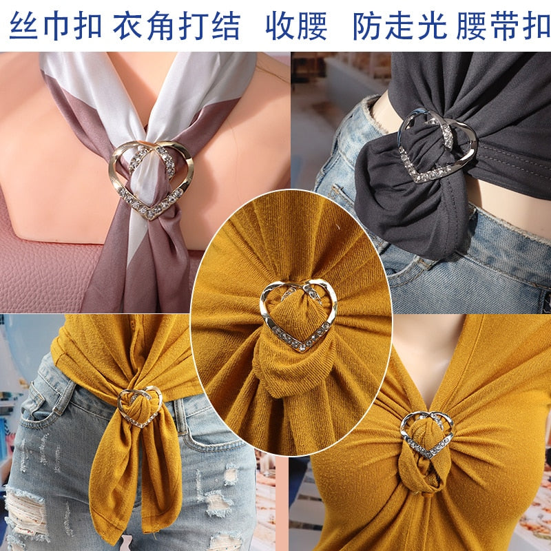 Peris Gems Gold Hollow Heart Hem Shirt or Scarf Buckle Knot SHEIN Amazon Temu