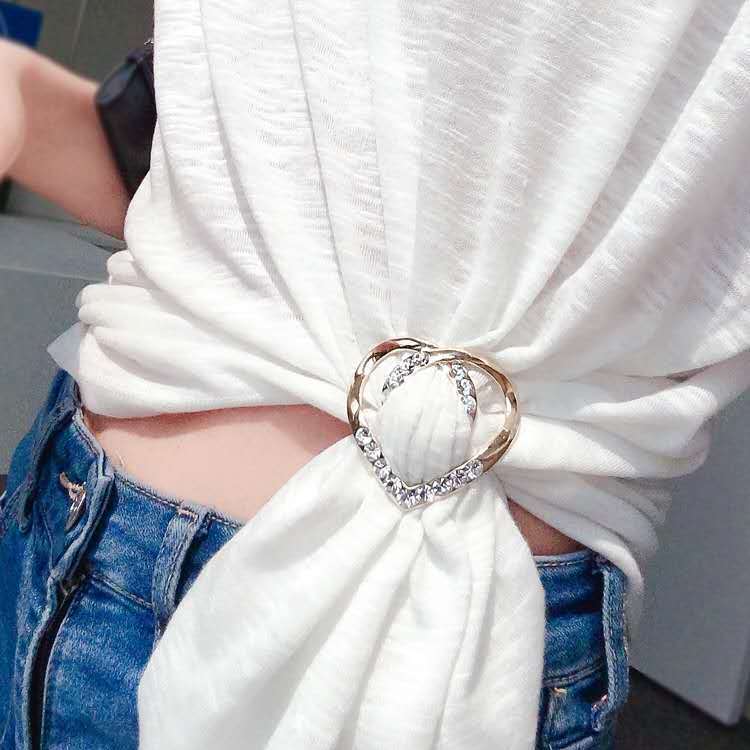 Peris Gems Gold Hollow Heart Hem Shirt or Scarf Buckle Knot SHEIN Amazon Temu