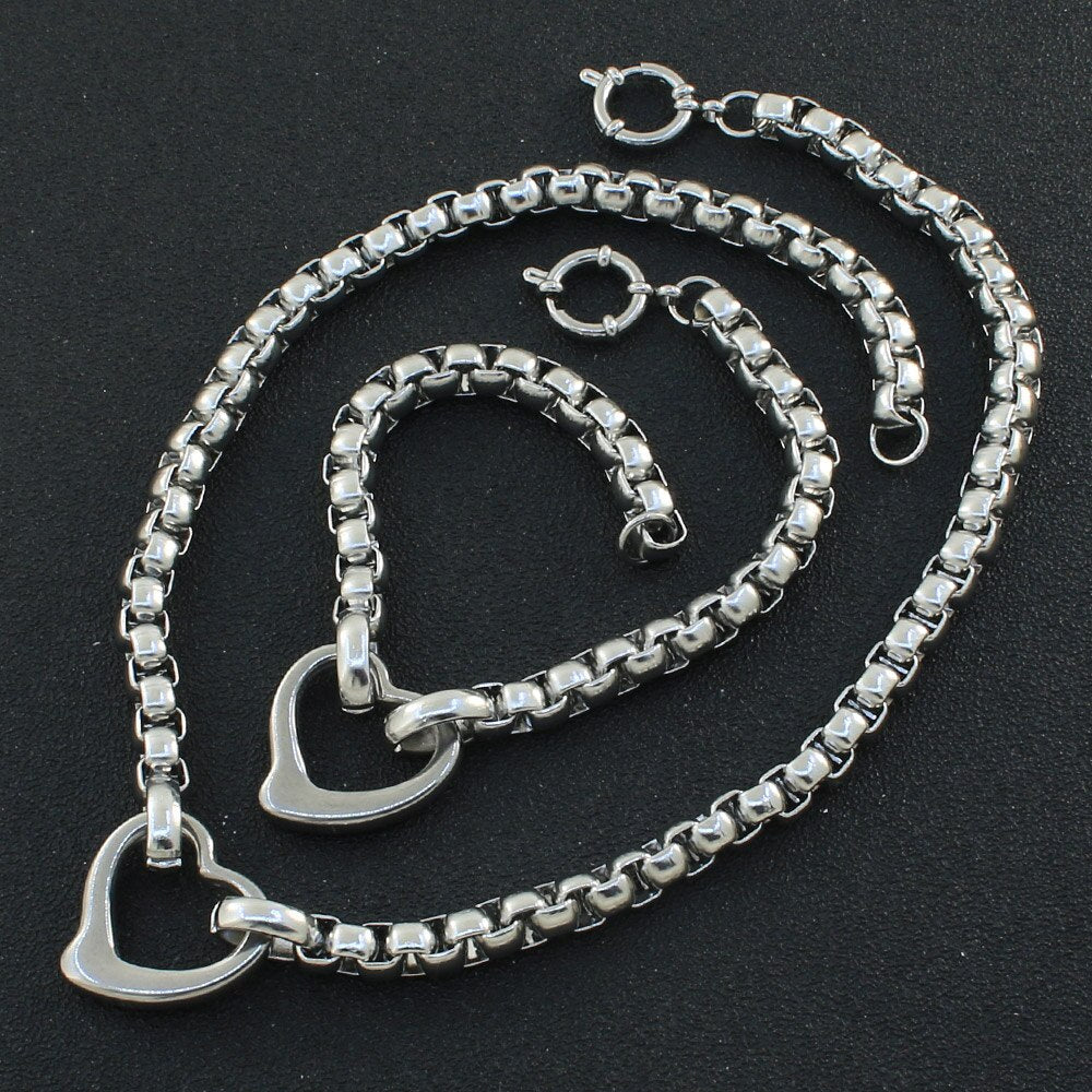 Peris Gems Gold Hollow Heart Necklace and Bracelet Set for Women | Stainless Steel Gold Hollow Heart Necklace and Bracelet Set for Wome SHEIN Amazon Temu