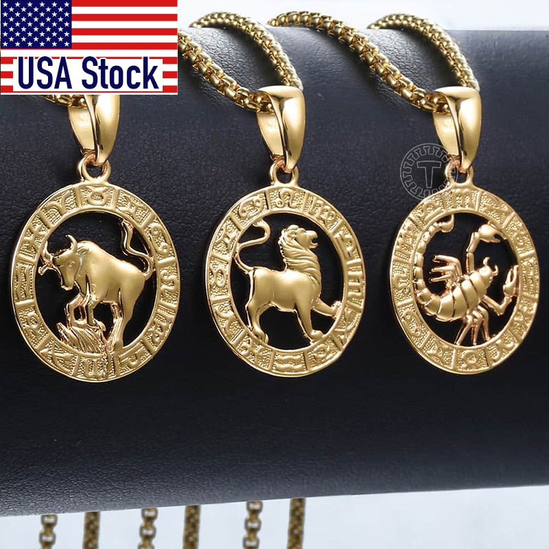 Peris Gems Gold Horoscope Animal Necklaces | Zodiac Pendant Necklace SHEIN Amazon Temu