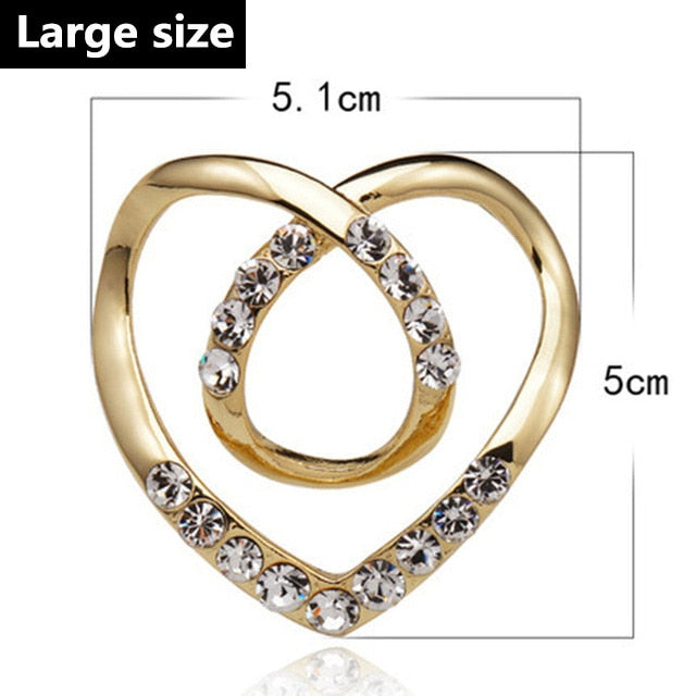 Peris Gems gold large Gold Hollow Heart Hem Shirt or Scarf Buckle Knot SHEIN Amazon Temu
