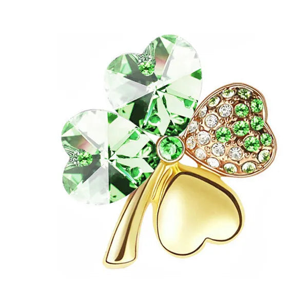 Peris Gems gold lightgreen Irish Luck Four Leaf Clover Lapel Badge Pins SHEIN Amazon Temu