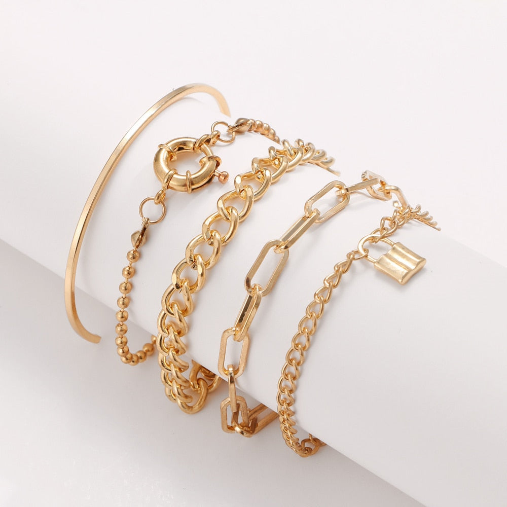 Peris Gems Gold Lock Golden 2-4pc Lovely Bracelets Collection for Women SHEIN Amazon Temu