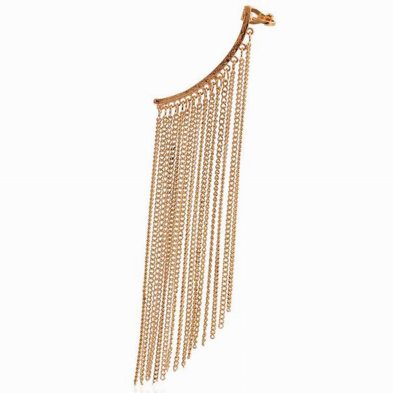 Peris Gems Gold Long Chain Tassel 1pc Ear Cuff Earrings for Women SHEIN Amazon Temu