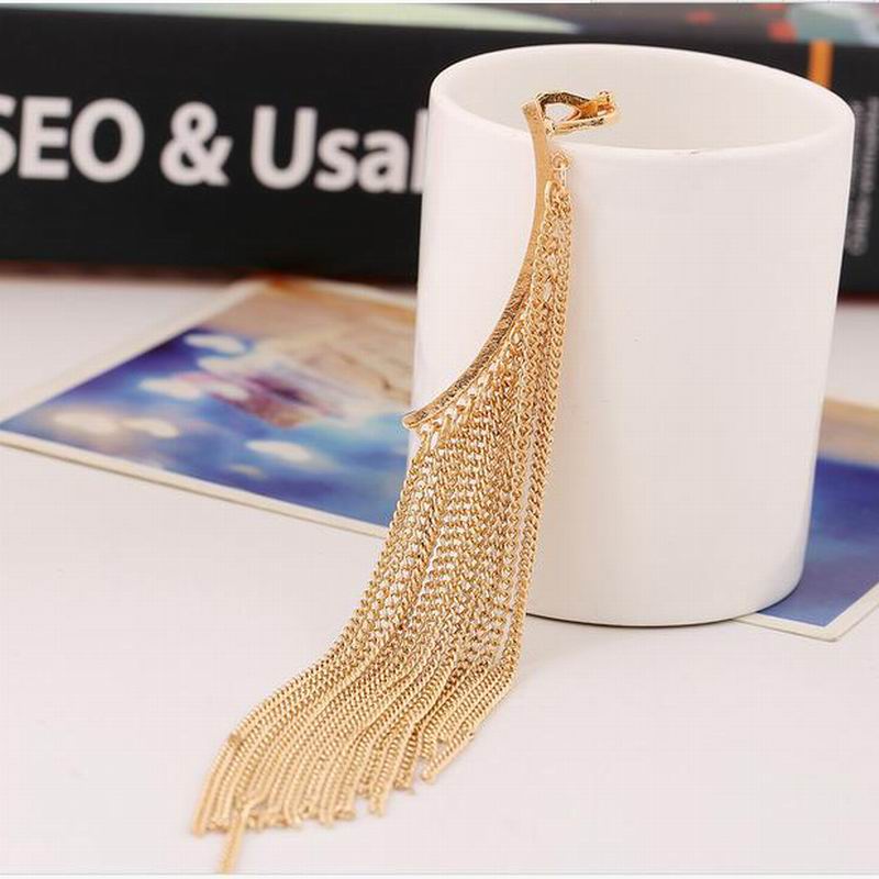 Peris Gems Gold Long Chain Tassel 1pc Ear Cuff Earrings for Women SHEIN Amazon Temu