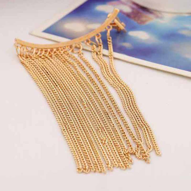 Peris Gems Gold Long Chain Tassel 1pc Ear Cuff Earrings for Women SHEIN Amazon Temu
