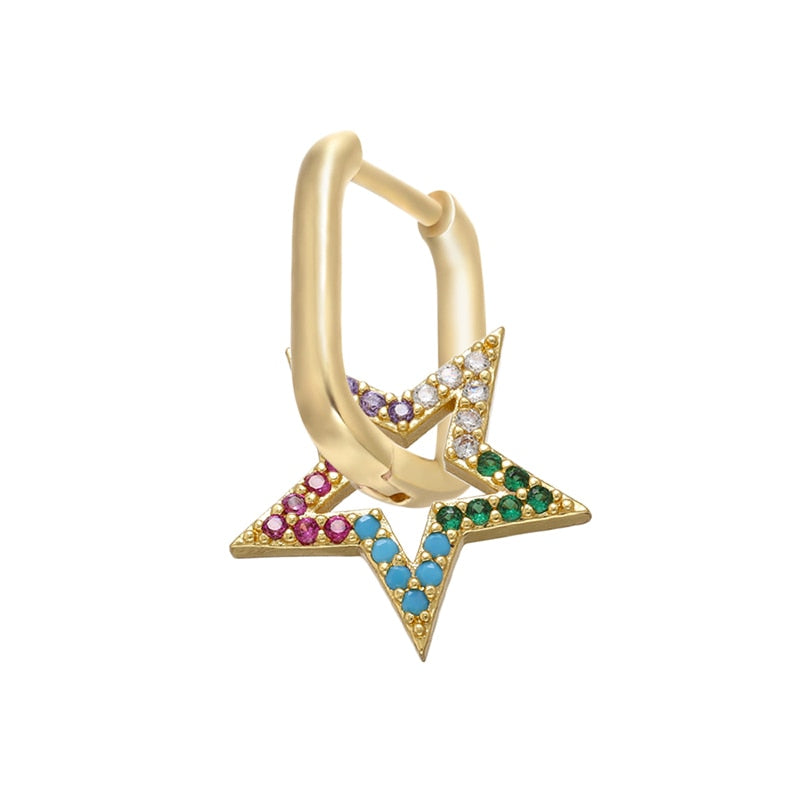 Peris Gems gold mix-1piece 1 Crystal Heart Earrings for Women | Gold and Diamond Hoop Earrings SHEIN Amazon Temu