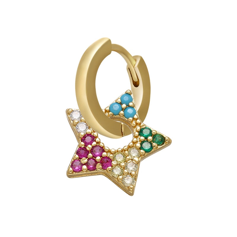 Peris Gems gold mix-1piece Crystal Heart Earrings for Women | Gold and Diamond Hoop Earrings SHEIN Amazon Temu