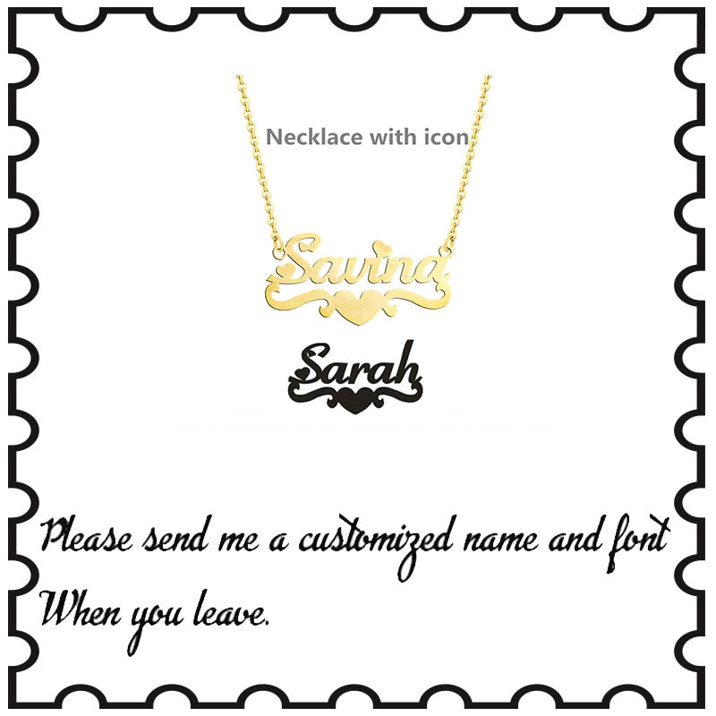 Peris Gems Gold / ND054 / 38cm plus 7cm Stainless Heart Custom Name Pendant Necklaces Unisex SHEIN Amazon Temu