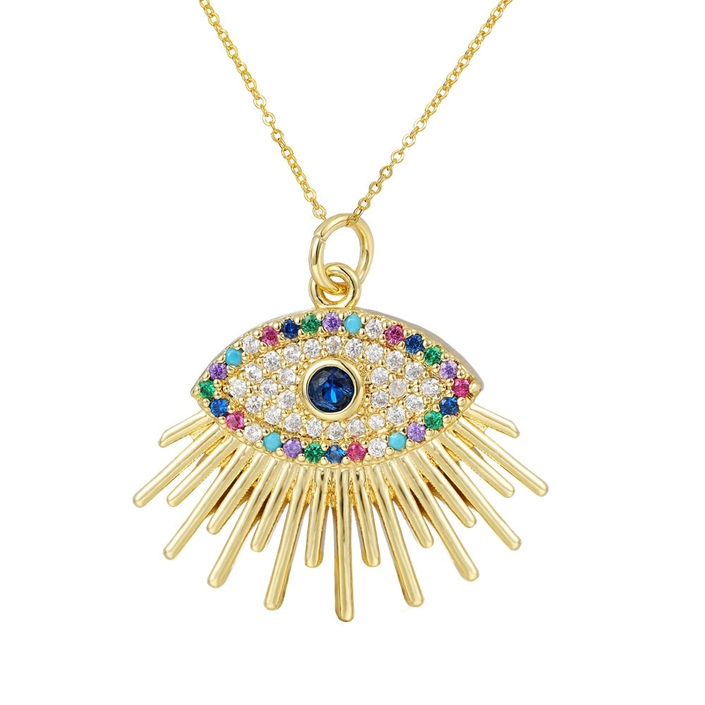 Peris Gems Gold Necklace 1 / Adjustable Chains Enamel Hollow Hamsa Hand Evil Eye Bracelets Unisex SHEIN Amazon Temu
