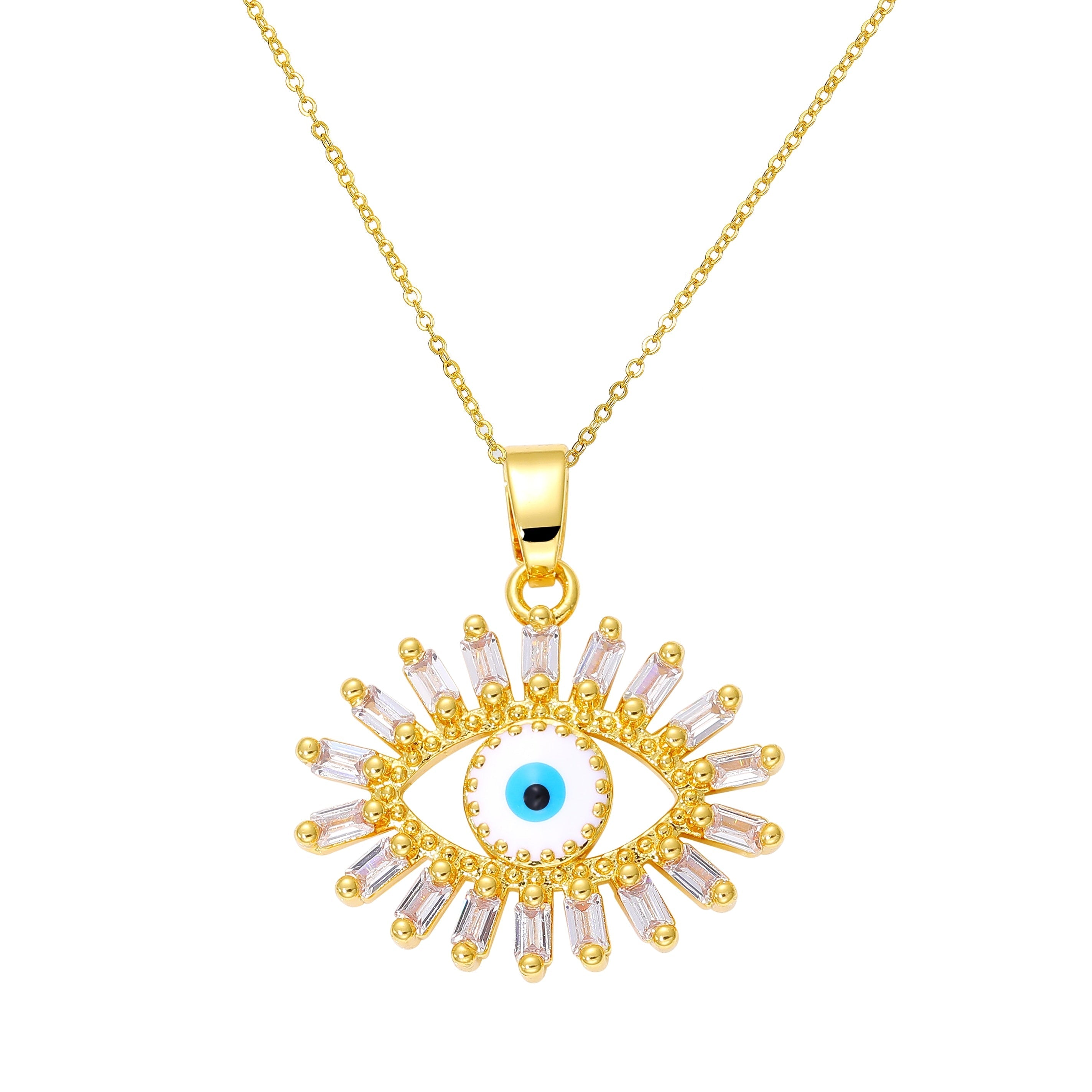 Peris Gems Gold Necklace 4 / Adjustable Chains Enamel Hollow Hamsa Hand Evil Eye Bracelets Unisex SHEIN Amazon Temu
