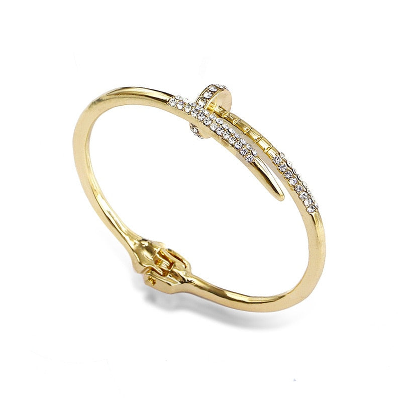 Peris Gems Gold Open Spring Diamond Bracelet Unisex | Gold Bracelet SHEIN Amazon Temu