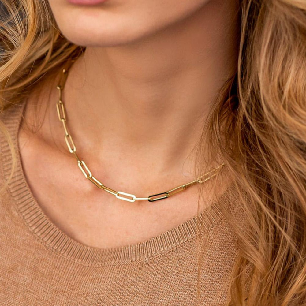 Peris Gems Gold Paperclip Link Necklace Collection for Women SHEIN Amazon Temu
