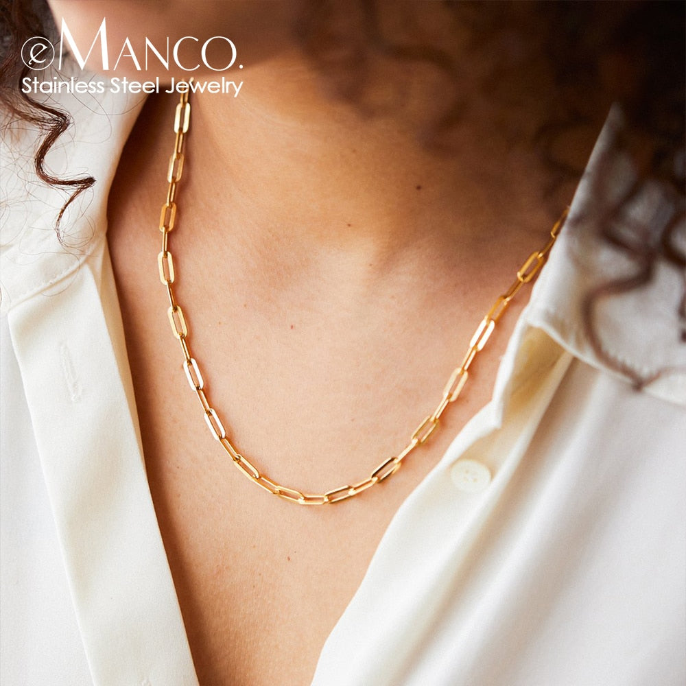 Peris Gems Gold Paperclip Link Necklace Collection for Women SHEIN Amazon Temu