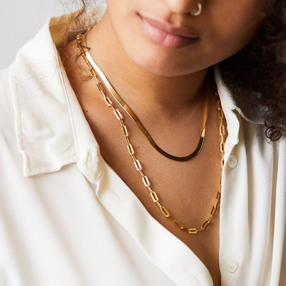 Peris Gems Gold Paperclip Link Necklace Collection for Women SHEIN Amazon Temu