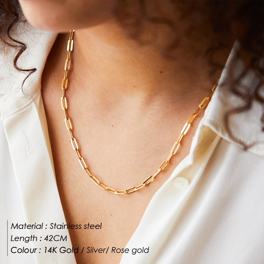 Peris Gems Gold Paperclip Link Necklace Collection for Women SHEIN Amazon Temu