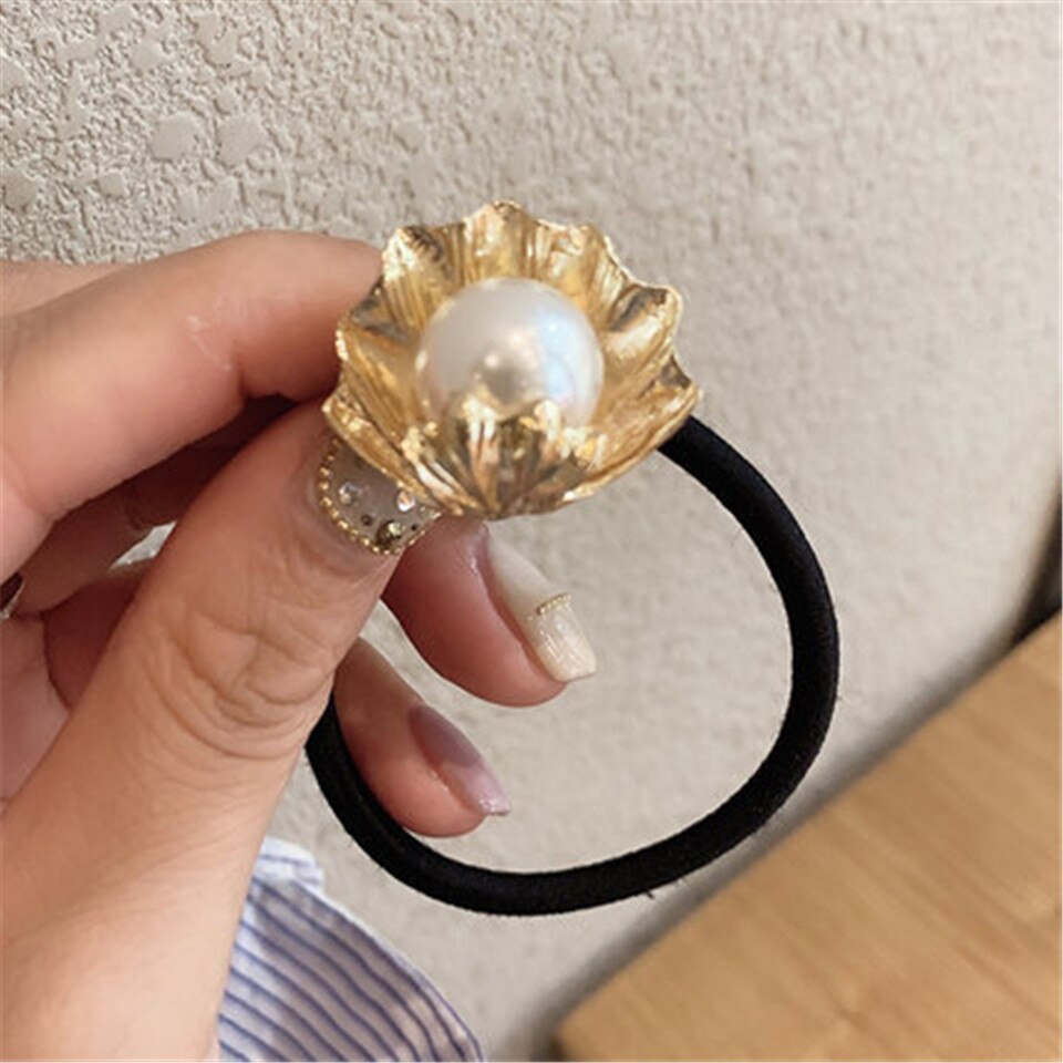 Peris Gems Gold Pearl Elastic Rope Hair Ties for Women SHEIN Amazon Temu