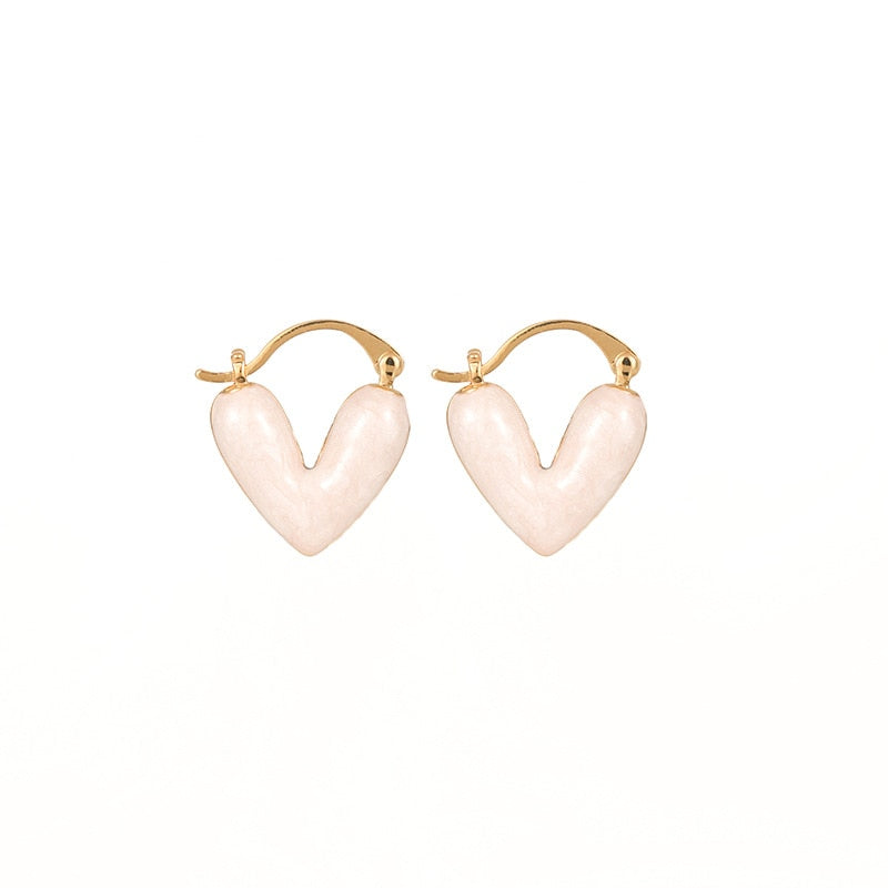 Peris Gems Gold Pearl Heart Stud Earrings | Women&