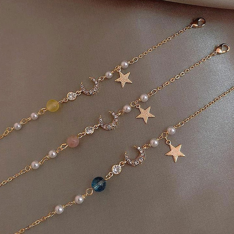 Peris Gems Gold Pearl Moon Bracelet for Women | Gold Romantic Bracelet SHEIN Amazon Temu