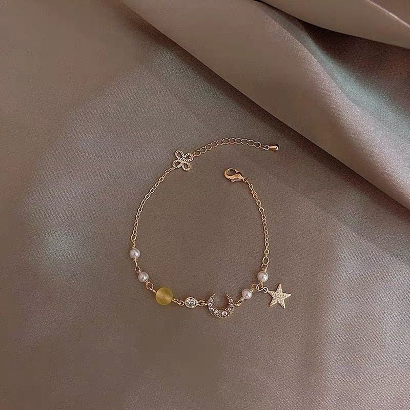 Peris Gems Gold Pearl Moon Bracelet for Women | Gold Romantic Bracelet SHEIN Amazon Temu