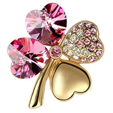 Peris Gems gold pink Irish Luck Four Leaf Clover Lapel Badge Pins SHEIN Amazon Temu