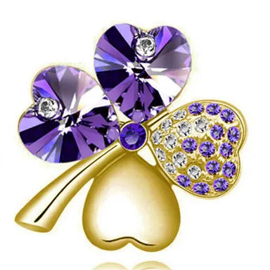 Peris Gems gold purple Irish Luck Four Leaf Clover Lapel Badge Pins SHEIN Amazon Temu