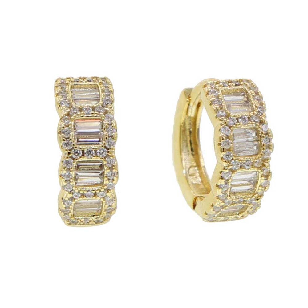 Peris Gems Gold Rectangle Diamond Earrings for Women | Cubic Diamond Gold and Silver Earrings for Women SHEIN Amazon Temu