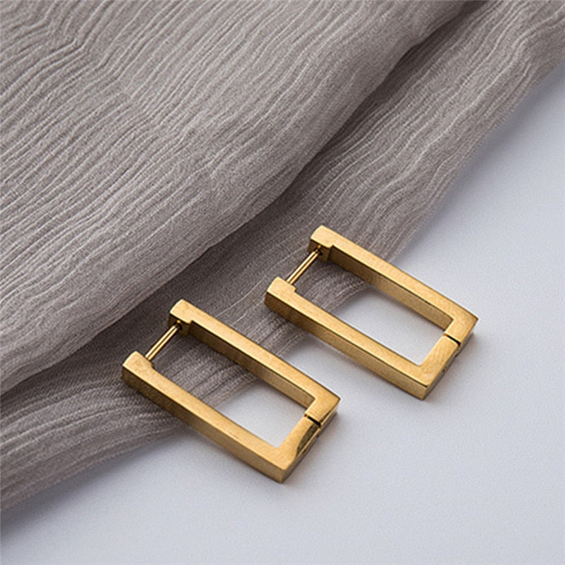 Peris Gems Gold Rectangle Gold Rectangular Hoop Earrings for Women | Geometric Earrings SHEIN Amazon Temu