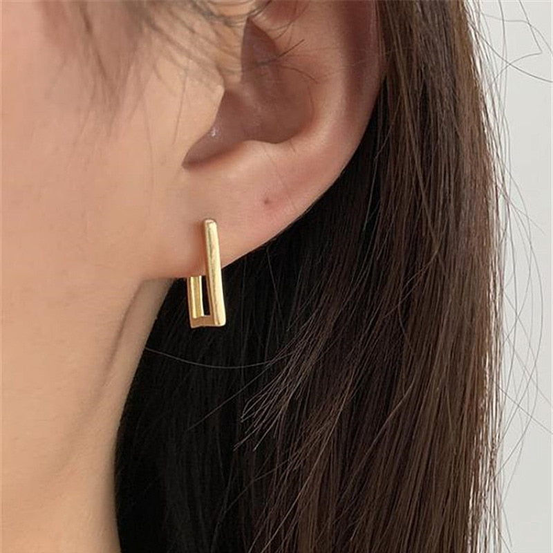 Peris Gems Gold Rectangular Hoop Earrings for Women | Geometric Earrings SHEIN Amazon Temu