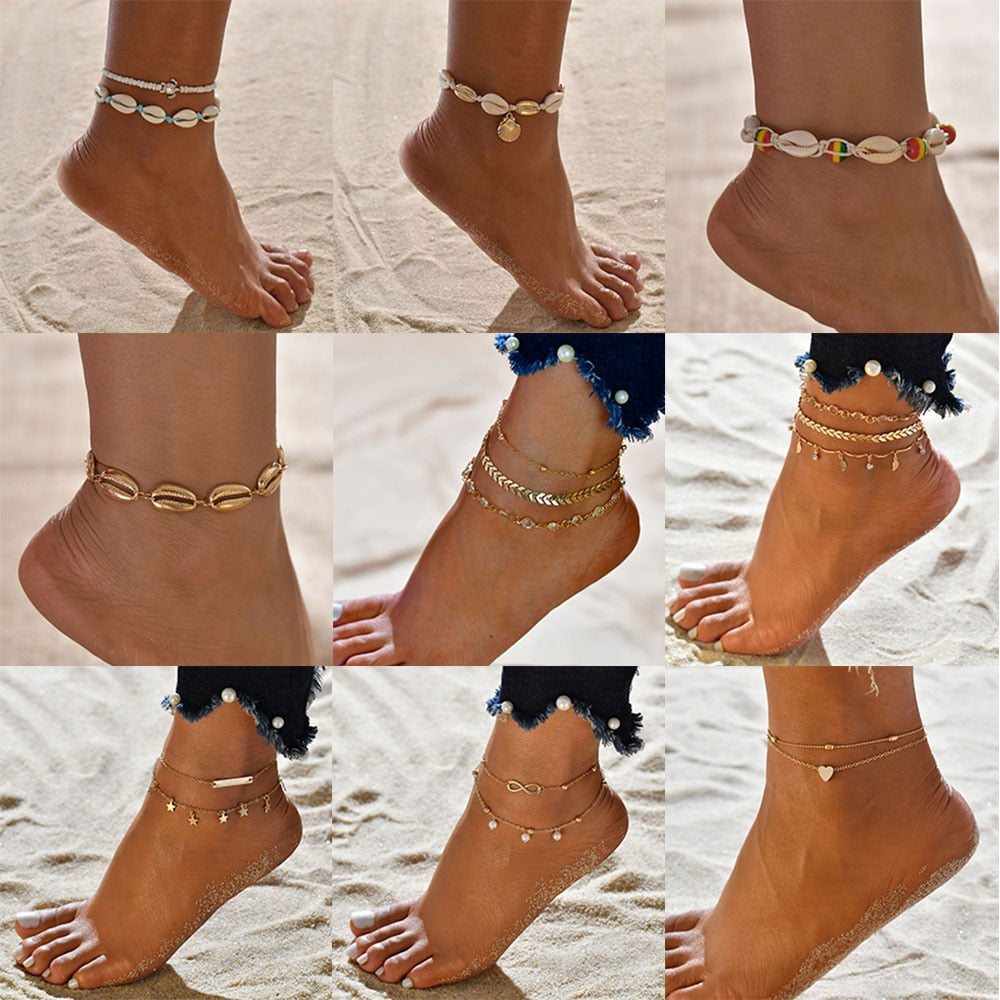 Peris Gems Gold Seashell Anklets for Women | Diamond Ankle Bracelet SHEIN Amazon Temu