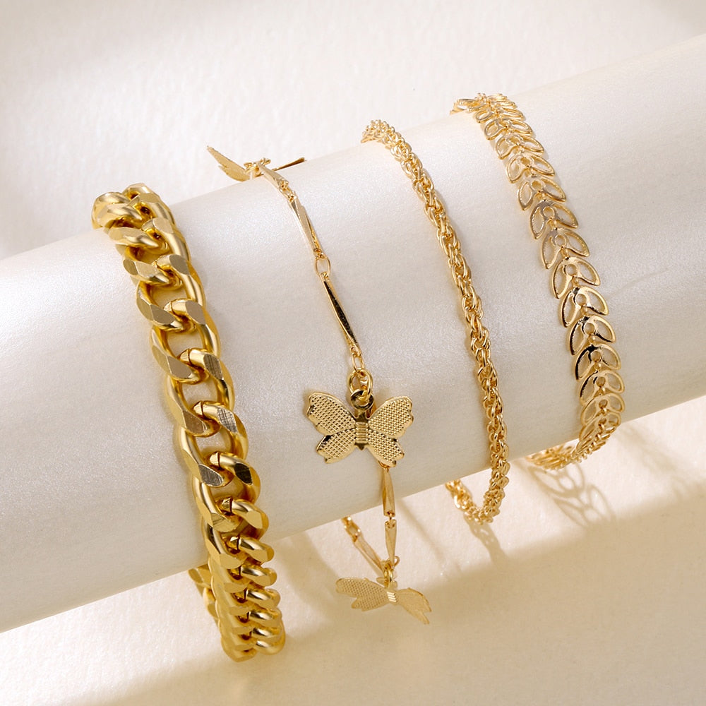 Peris Gems Gold Set 4pc Golden 2-4pc Lovely Bracelets Collection for Women SHEIN Amazon Temu