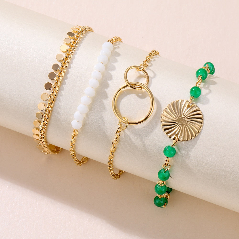 Peris Gems Gold Set 4pc2 Golden 2-4pc Lovely Bracelets Collection for Women SHEIN Amazon Temu