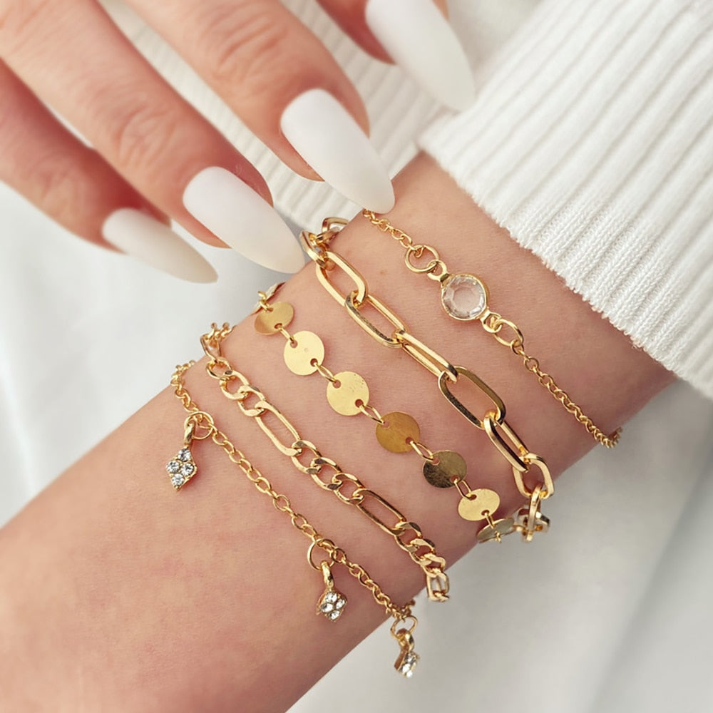 Peris Gems Gold Set 5pc2 Golden 2-4pc Lovely Bracelets Collection for Women SHEIN Amazon Temu