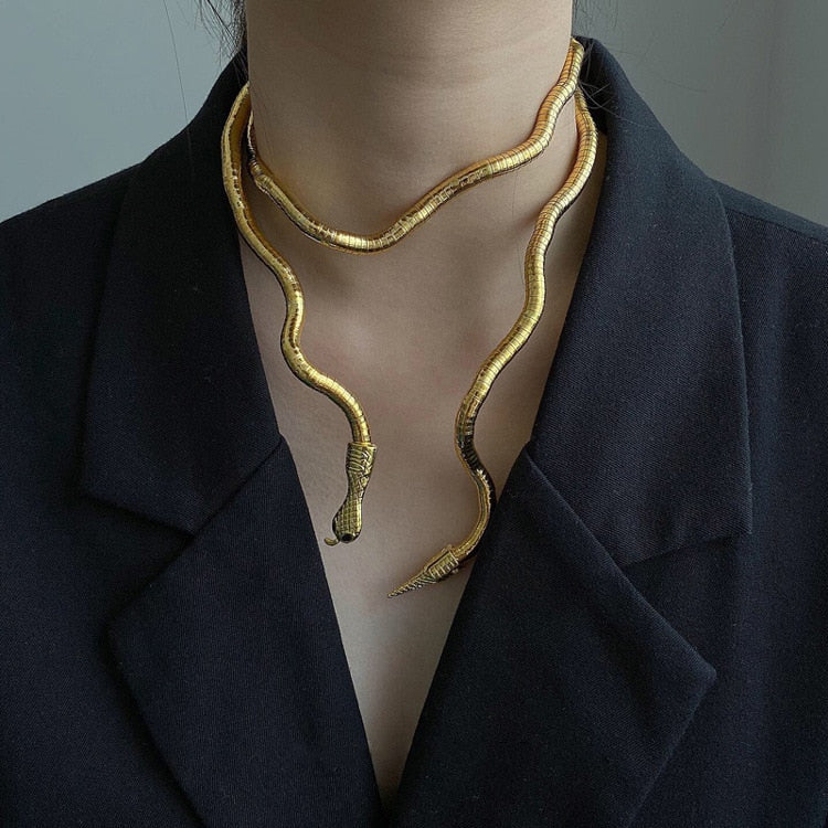 Peris Gems Gold Snake Jewelry Necklace - Soft Bendy Gold Snake Jewelry Necklace SHEIN Amazon Temu