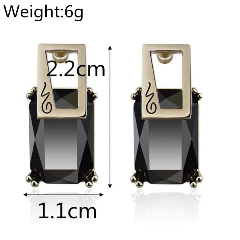Peris Gems Gold Square Crystal Stud Earrings for Women | Cute Party Earrings Gold Square Crystal Stud Earrings for Women | Party Earrings SHEIN Amazon Temu