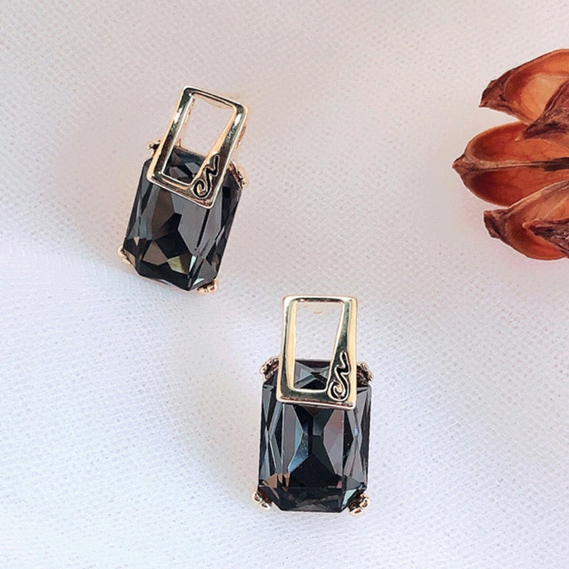 Peris Gems Gold Square Crystal Stud Earrings for Women | Cute Party Earrings Gold Square Crystal Stud Earrings for Women | Party Earrings SHEIN Amazon Temu