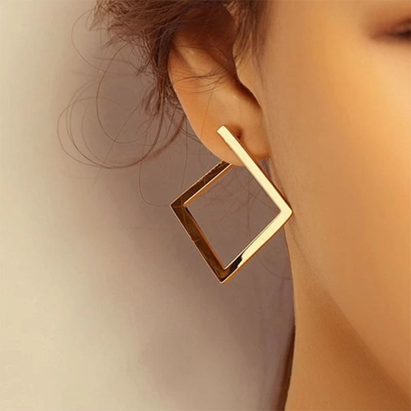 Peris Gems Gold Square Gold Rectangular Hoop Earrings for Women | Geometric Earrings SHEIN Amazon Temu
